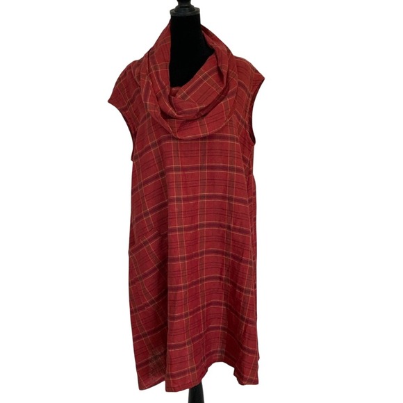 Bryn Walker Womens‎ Nolan Plaid Linen Sleeveless Cowl Neck Midi Dress Size XS - Picture 1 of 12